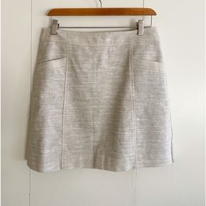 LOFT beige metallic linen blend skirt NWT size 8